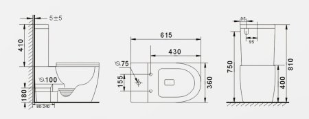 Унитаз напольный безободковый GID Tr2177 с сиденьем микролифт, белый