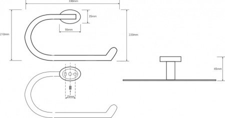 Держатель для полотенец Bemeta Oval 118404061 Хром