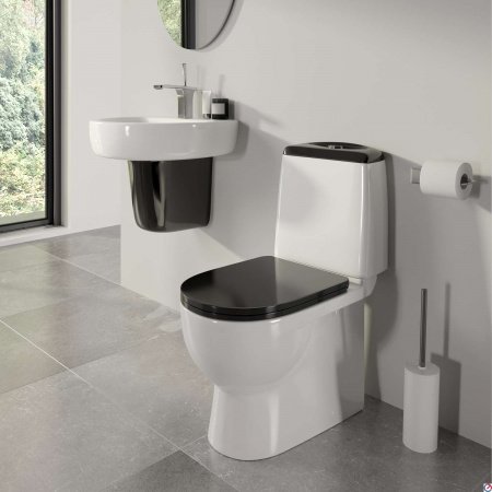 Унитаз Sanita Luxe Best Luxe SL DM Black BSTSLCC06100522 Белый с бачком и черным сиденьем Микролифт