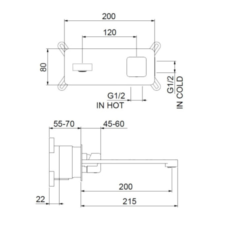 Смеситель для раковины Webert ONE-X OX830606015, хром/сталь