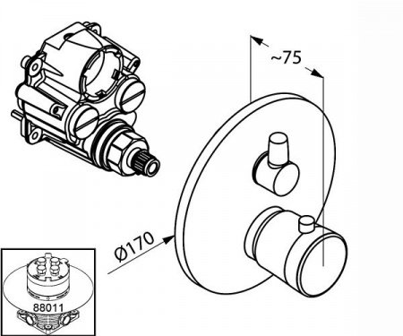 Термостат для ванны с душем Kludi Balance 528309175 хром/белый
