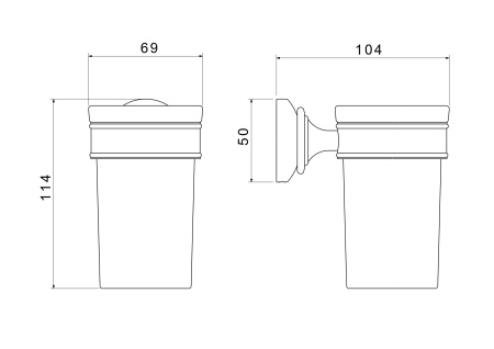 Стакан для ванной Aquatek Классик AQ4527PG золото
