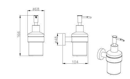 Дозатор жидкого мыла Aquatek Вега AQ4005MB черный матовый