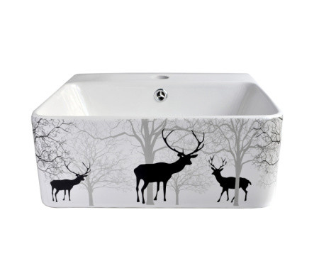 Раковина чаша Bronze de Luxe Black Deer 1060BD, белый