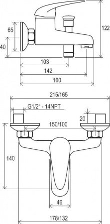Смеситель для ванны с душем Ravak Suzan X070004 хром
