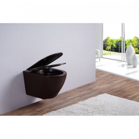 Унитаз подвесной Esbano AZALEA коричневый матовый, с сиденьем микролифт