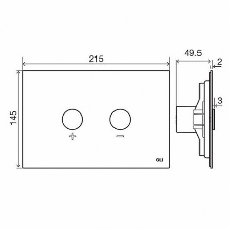 Кнопка смыва для унитазов OLI BLINK 093399 хром матовый