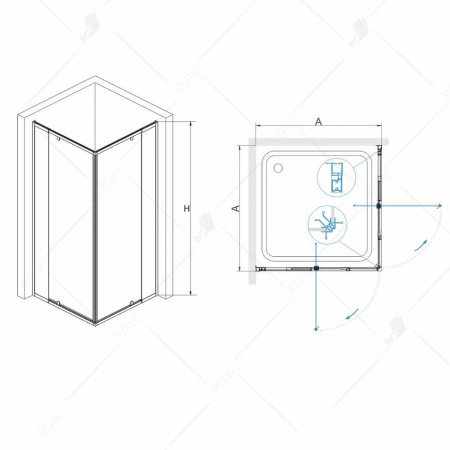 Душевой угол RGW Passage 80x80x195 профиль хром, стекло прозрачное