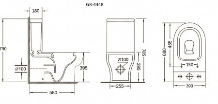 Напольный унитаз-компакт Grossman GR-4448S белый, с сиденьем микролифт