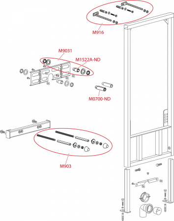 Инсталляция для биде AlcaPlast A105/1000