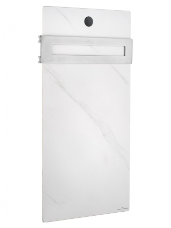 Полотенцесушитель электрический с каменной плитой Белый мрамор WONZON & WOGHAND STUTTGART, Брашированный никель (WW-A501-BR)