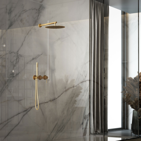 Встраиваемая душевая система со смесителем Vincea Groove VSFW-4G01BG4 золото матовое