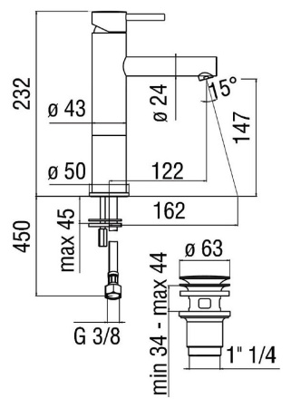 Смеситель для раковины Nobili Live LV00458/2WM белый матовый