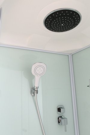 Душевая кабина Black&White G8501 80x80x215 профиль белый, стекло прозрачное