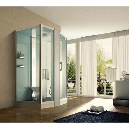 Душевая кабина Orans 89102LW 150x100x220 профиль белый, стекло прозрачное