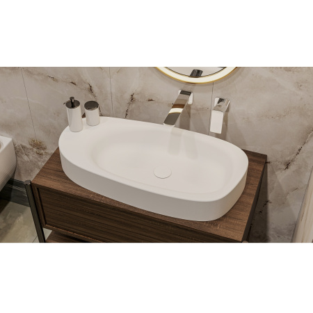 Умывальник WHITECROSS Moonstone F 70x35 (белый мат) иск. камень