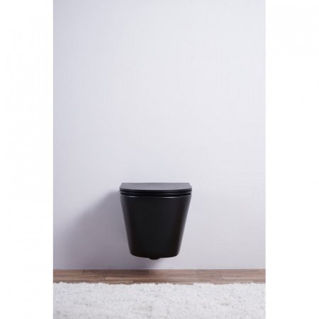 Унитаз подвесной Esbano CLAVEL черный матовый, с сиденьем микролифт