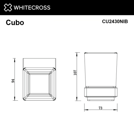 Стакан подвесной WHITECROSS Cubo CU2430NIB (брашированный никель)