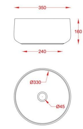 Раковина накладная 35см ArtCeram Cognac COL004 белый