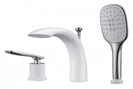 Смеситель для ванны с душем Timo Helmi 4010/00-16Y хром;белый глянцевый