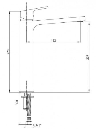 Смеситель для раковины E.C.A Tiera 102188002C1EX черный матовый