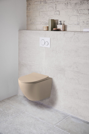 Унитаз подвесной безободковый Vincea Globo VT1-14SMC капучино матовый, с сиденьем микролифт