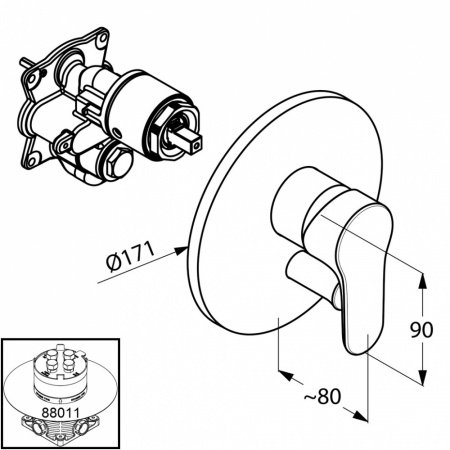 Смеситель для ванны с душем Kludi Objekta 326500575 хром