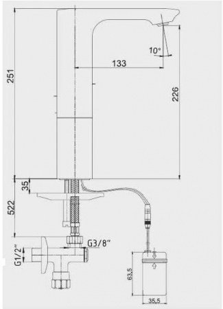 Смеситель для раковины E.C.A Photoscell 108108040EX хром