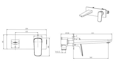 Смеситель для раковины Aquatek Вега AQ1013CR хром