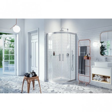 Душевой угол Excellent 600 90x90x195 профиль хром, стекло прозрачное