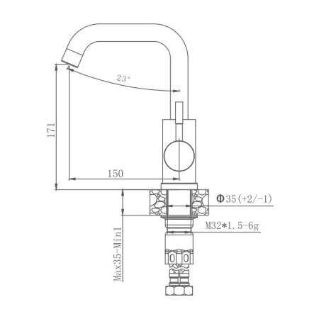 Смеситель для кухни Haiba HB72304-4, сталь