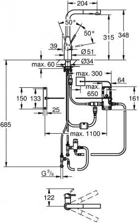 Смеситель для кухни Grohe Essence FootControl 30311DC0 суперсталь