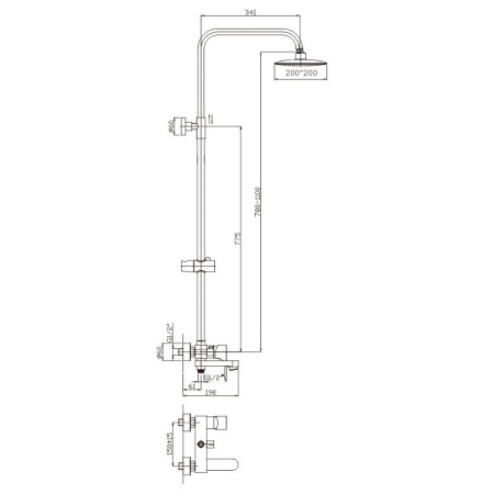 Душевая система Haiba HB2401, хром