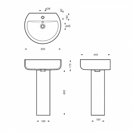 Раковина подвесная Sanita Luxe Best  BSTSLWB01 Белая