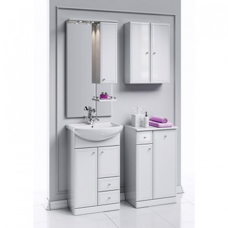 Зеркальный шкаф Aqwella Барселона 55 Ba.02.55 с подсветкой Белый