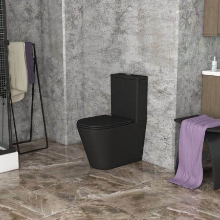 Напольный унитаз-компакт Grossman GR-4449BMS черный, с сиденьем микролифт