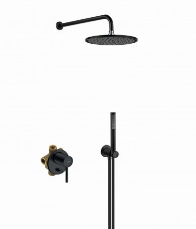 Встраиваемая душевая система со смесителем Kludi Bozz 386303976 черный матовый