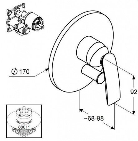 Смеситель для ванны с душем Kludi Balance 526508775 хром/черный матовый