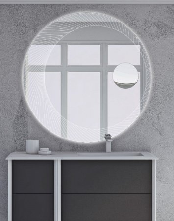 Зеркало Cezares 100 с увеличительным зеркалом и со встроенной LED подсветкой с подсветкой