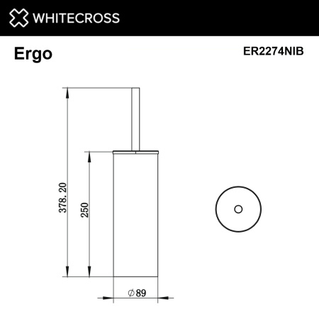 Ершик напольный WHITECROSS Ergo ER2274NIB (брашированный никель)