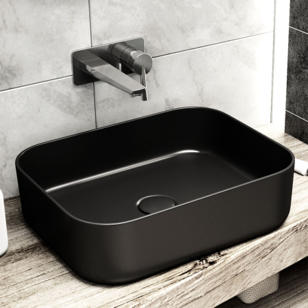 Раковина накладная 50см Point Меркурий PN43832BM черный матовый