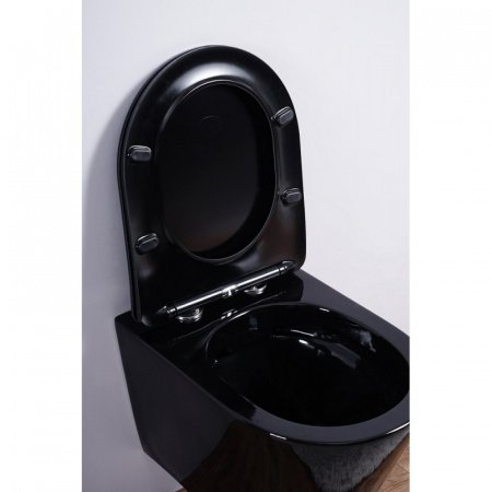 Унитаз подвесной Esbano CLAVEL черный, с сиденьем микролифт
