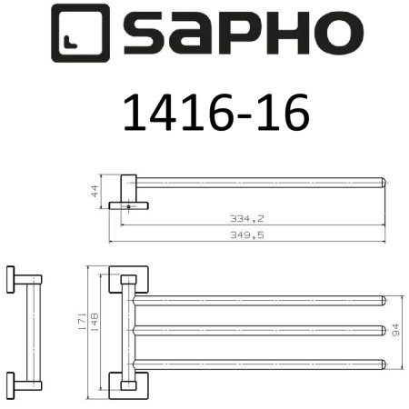 Полотенцедержатель Sapho APOLLO 1416-16 хром