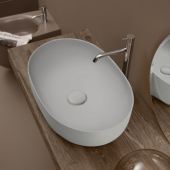 Раковина накладная 60см Kerasan Nolita 534359 серый матовый