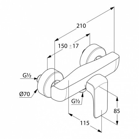 Смеситель для душа Kludi Ameo 417100575 хром