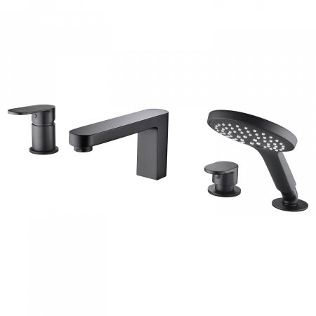 Смеситель для ванны с душем WasserKraft Elbe 7455 черный матовый