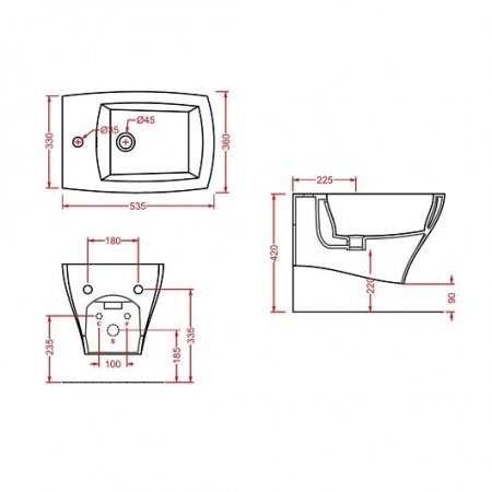 Биде подвесное ArtCeram Jazz JZB001 черное