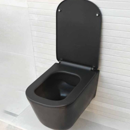 Унитаз подвесной безободковый Kerasan Tribeca 511431 без сиденья, черный матовый