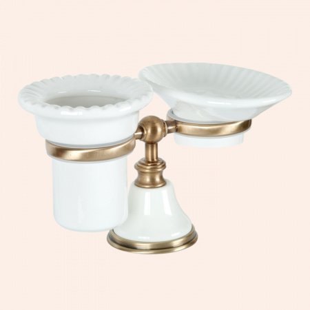 Стакан с мыльницей TW Harmony TWHA141bi Хром/белый