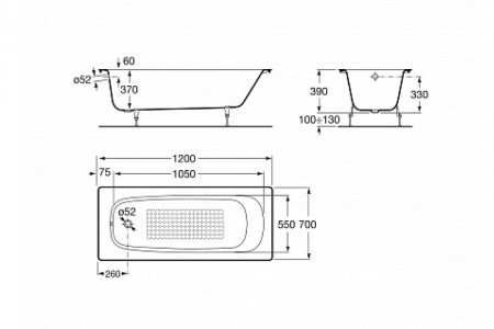 Чугунная ванна Roca Continental 211506001 (120х70)